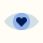 Heart symbol in an eye graphic