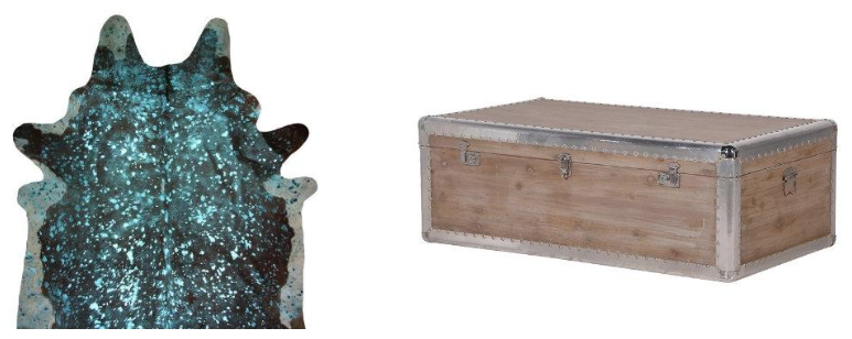  Cow Hide Rug  Storage Chest